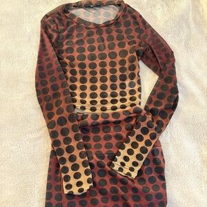 Fashion Nova Gradient Polka Dot 2 Piece Set - Red and Black